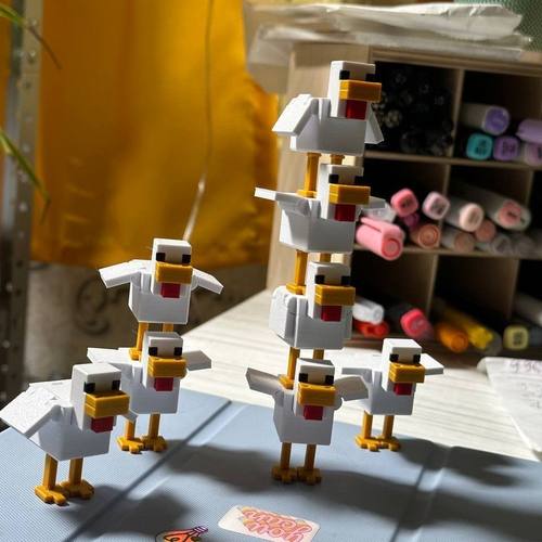 我的世界小鸡手办模型桌面玩具