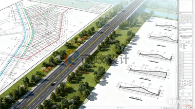 专业公路设计市政设计施工图代画项目代做纬地鸿业海地 EICAD