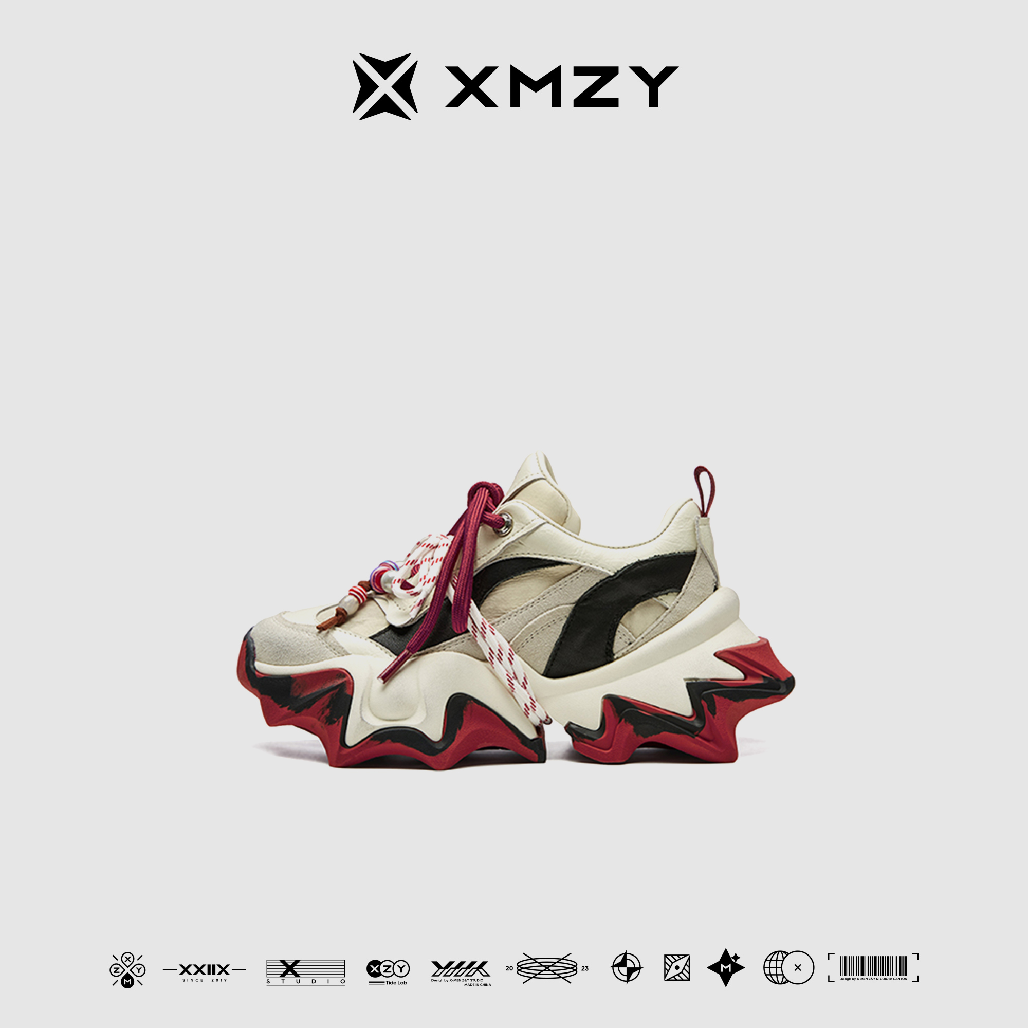 【烈焰-2X】XMZY2025秋新款原创时尚复古拼色设计感厚底老爹鞋女