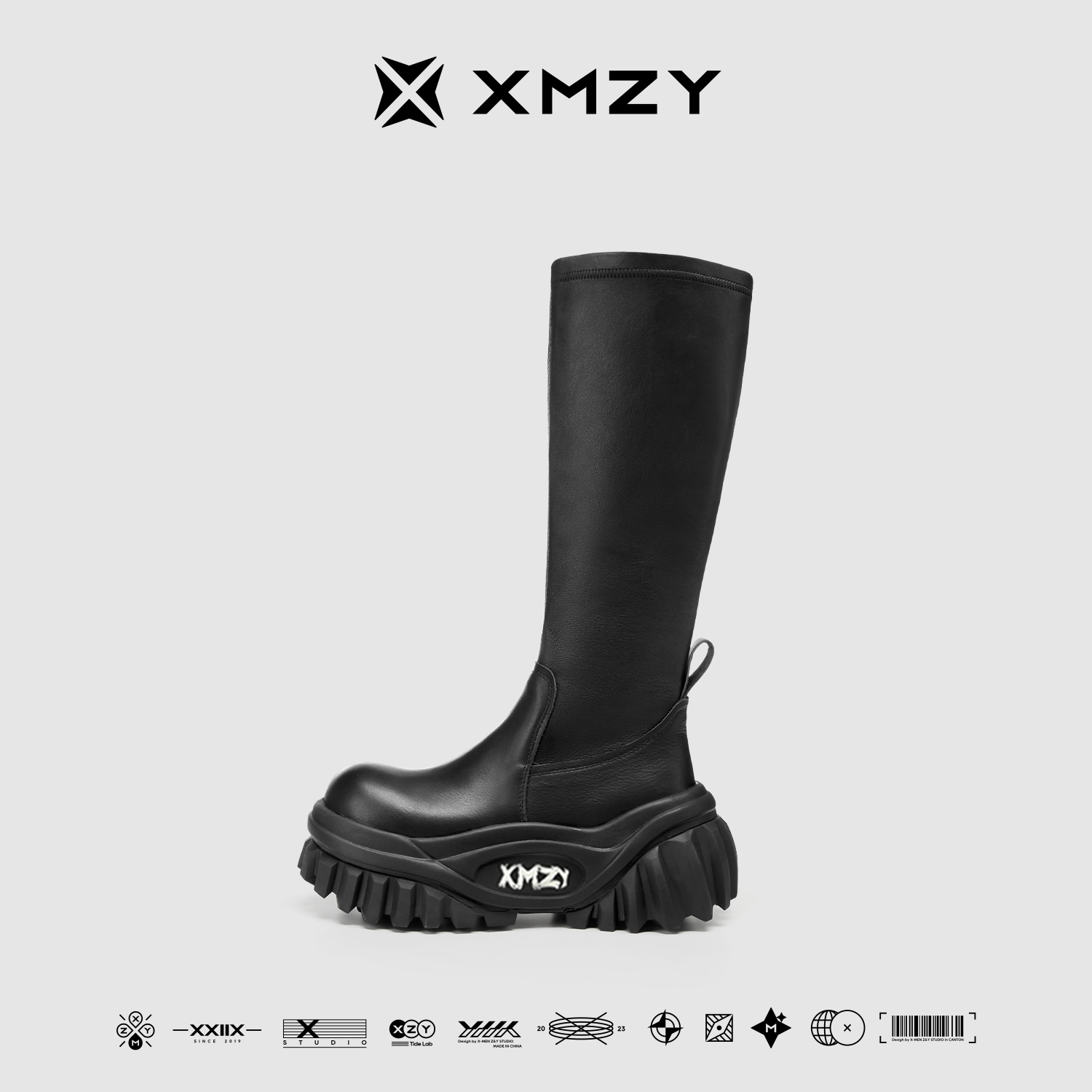 【VaVa浪姐舞台同款】XMZY2025新款原创设计时尚长筒机车骑士靴女