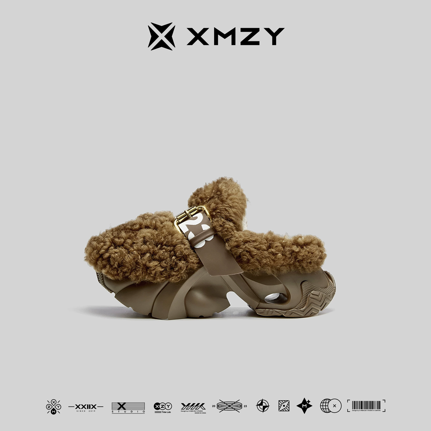 XMZY首发原创设计时尚羊毛包头拖