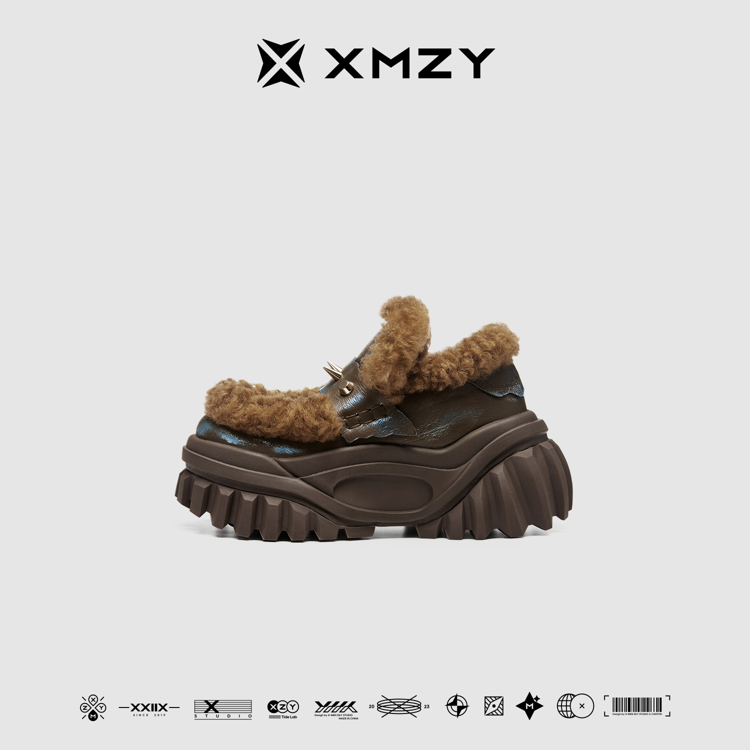 【冬日特调】XMZY2025冬新款原创时尚朋克保暖大棉鞋厚底雪地靴女