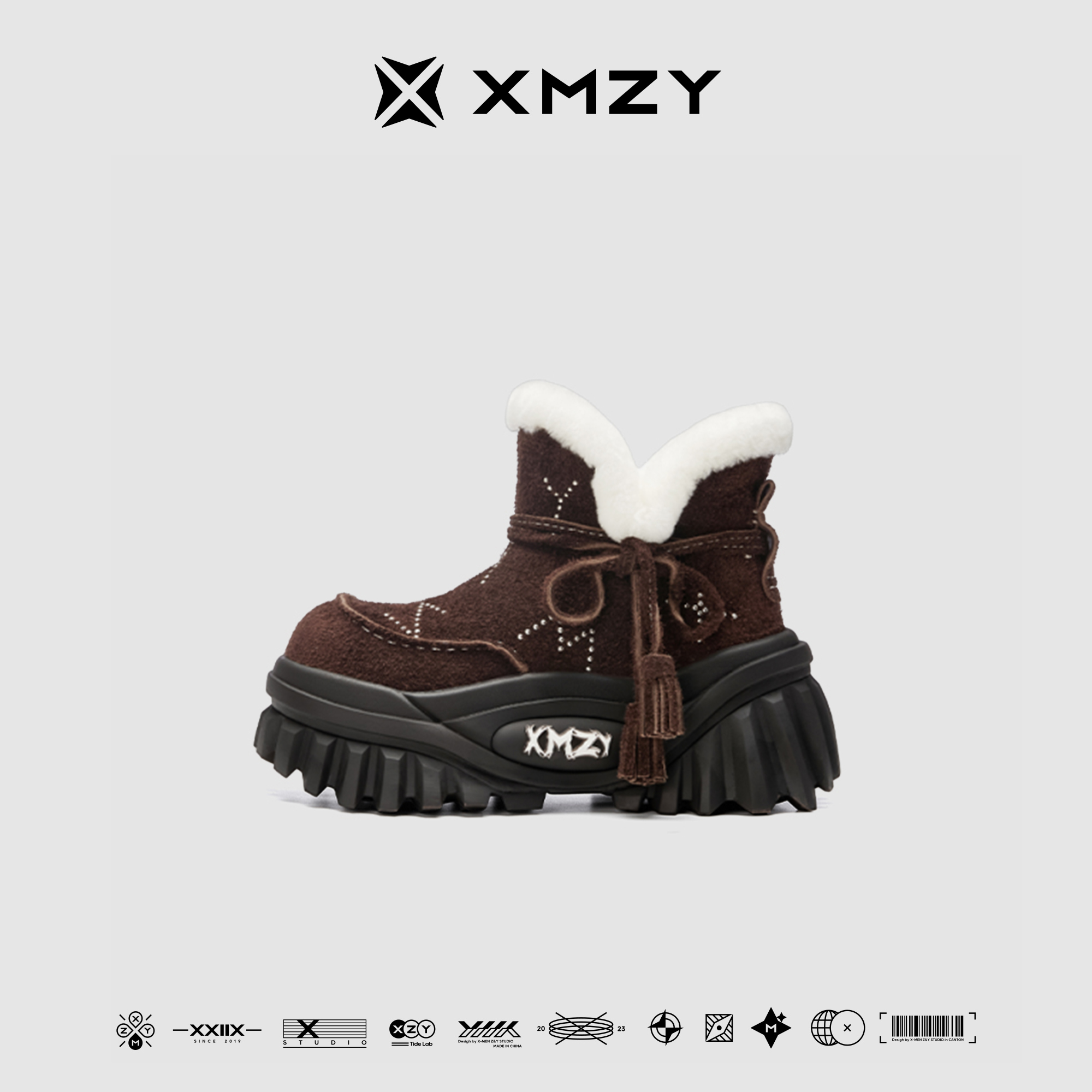 【静域】XMZY2025冬季新款原创时尚短筒设计厚底防滑保暖雪地靴女