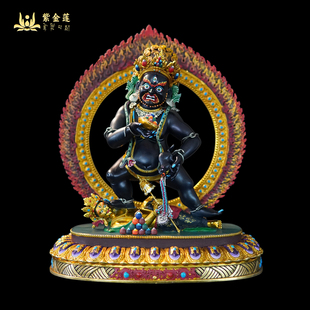 紫金莲尼泊尔西藏工艺 藏传密宗财神黑财神纯铜摆件