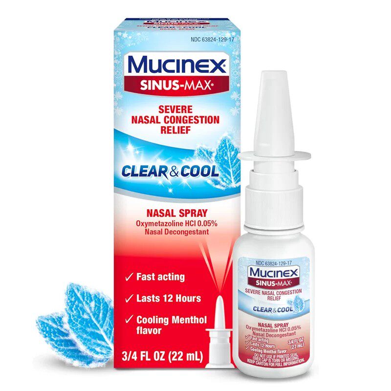 美国直邮 Mucinex鼻腔喷雾鼻窦堵塞流鼻涕过敏充血慢性鼻炎喷剂1