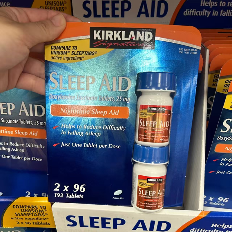 美国柯克兰Kirkland Sleep Aid褪黑素睡眠片失眠 琥珀酸多西那敏