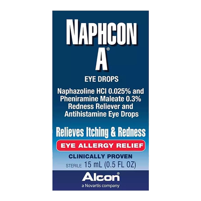 美国直邮 alcon Naphcon抗过敏滴眼液 眼部干涩眼痒红血丝沙眼