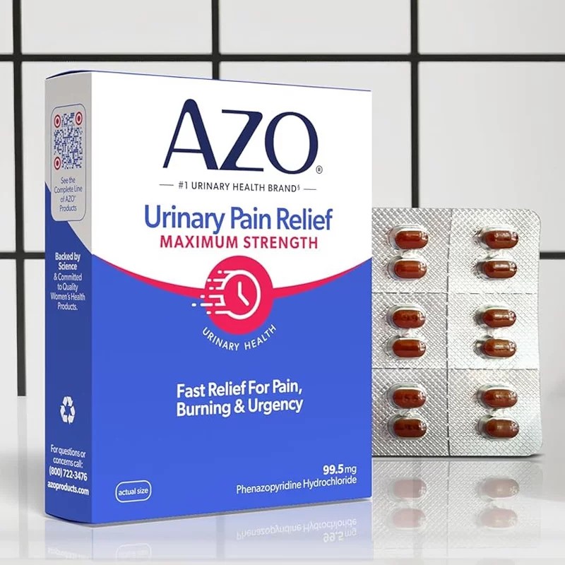 美国直邮 Azo泌尿系统感染片尿路疼痛片改善尿痛灼热尿频尿急1