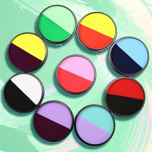 30g双拼色速干水溶性人体彩绘颜料脸部儿童面部化妆舞台表演妆