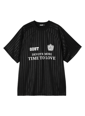 GOST运动盾牌字母印花球衣 时尚休闲宽松字母印花短袖T恤