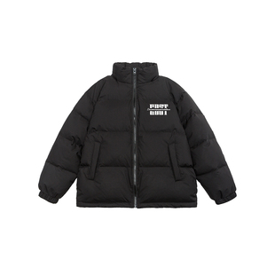 GOST潮牌情侣款 90绒羽绒服加厚保暖外套 植绒印花短款