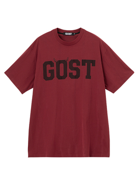 GOST【王琳凯同款】暗纹植绒印花T恤歌词印花酷飒叛逆百搭短袖