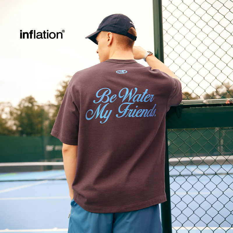 百搭潮牌LEBT口袋植绒印花T恤25春夏新款美式复古重磅宽松短袖男