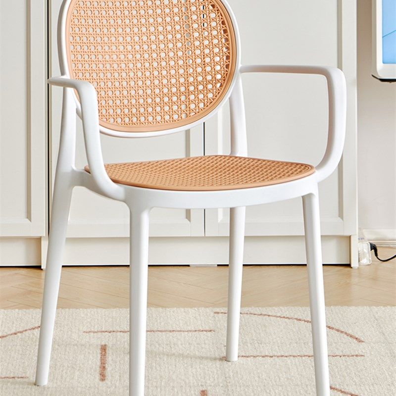 餐椅仿藤编家用阳台书桌椅可叠放带扶手靠背侘寂中古网红凳子,搬运/仓储/物流设备,机械式停车设备（立体停车库）,淘宝优惠券,粉丝福利购,淘宝优惠卷