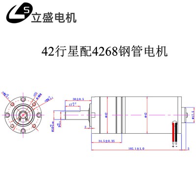 42mm直流减速电机42ZY行星齿轮12伏24v钢管大扭力可调低速小马达