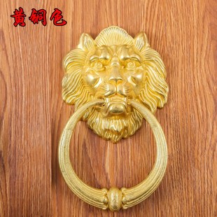纯铜狮子头门环铜拉手老式大门虎头铜拉环中式仿古门环兽头铜配件