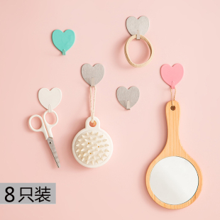 少女心无痕免打孔贴墙挂钩宿舍墙上可爱强力粘钩房间爱心装 饰勾子