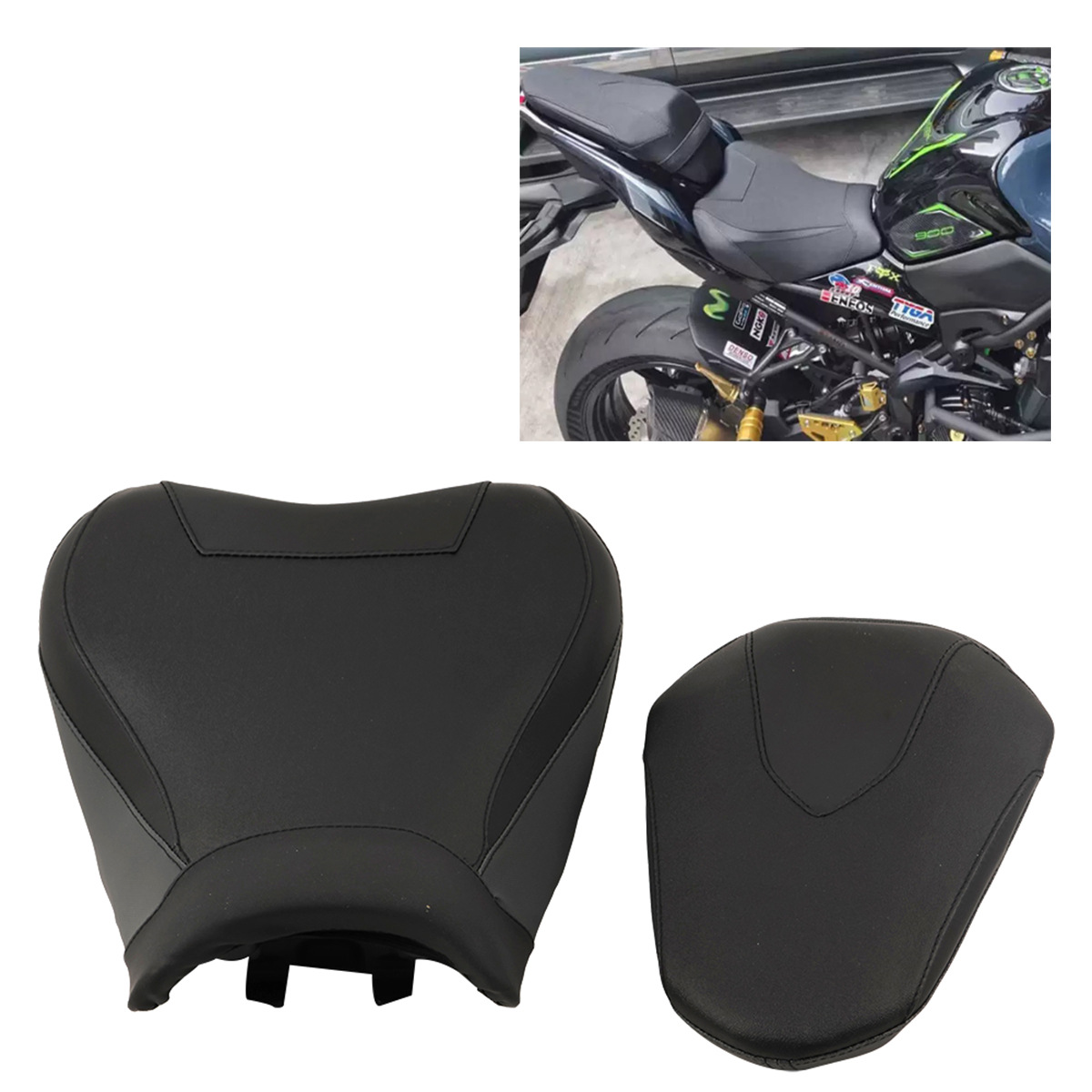 适用川崎Z900 Z900SE改装前后降高座垫总成加高坐垫防水座包