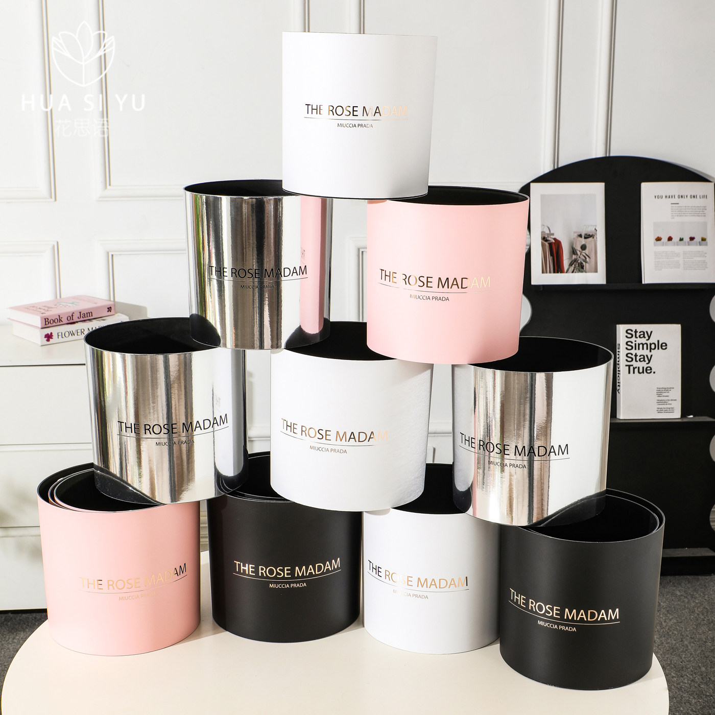 套四奥斯卡防水抱抱桶圆形鲜花束包装diy材料插花礼盒空盒花艺,鲜花速递/花卉仿真/绿植园艺,花艺包装盒,淘宝优惠券,粉丝福利购,淘宝优惠卷