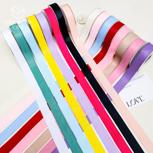 2.5cm双面消光丝带哑光高级质感花艺涤纶丝带鲜花束包装 材料缎带