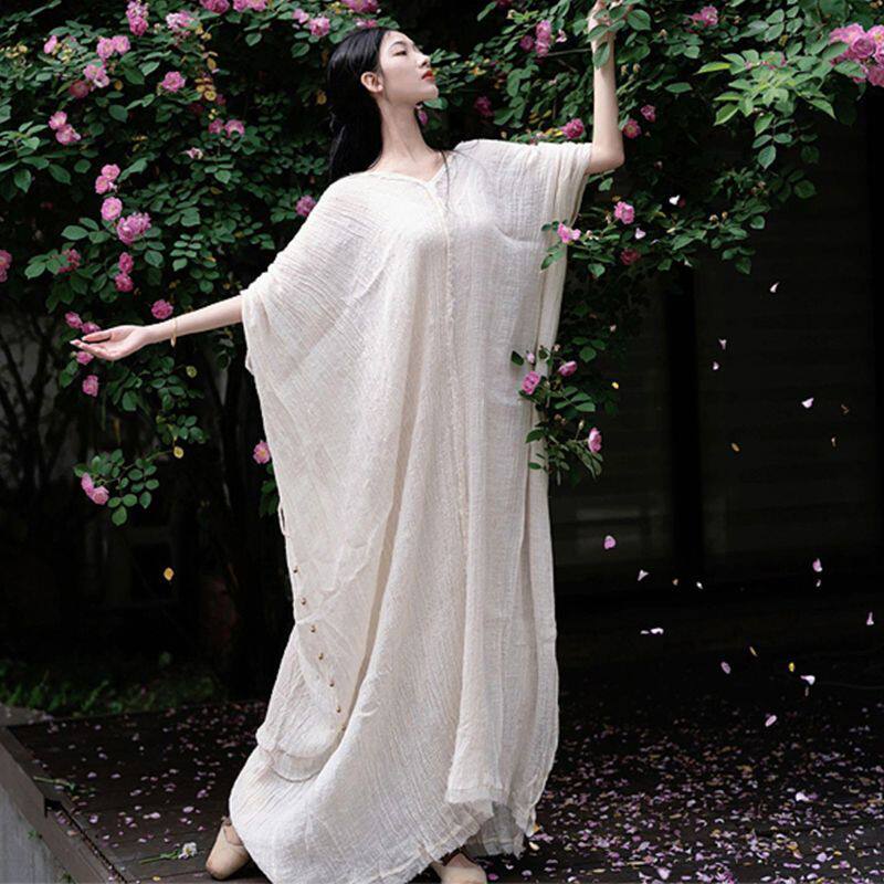 高级感新中式国风禅意连衣裙夏季新款文艺复古气质绝美仙女长裙