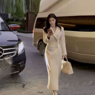 毛呢绒呢子大衣女冬季中长款高级感收腰气质毛呢外套2024年新款