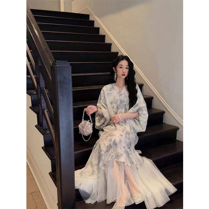 新中式连衣裙子女春季202