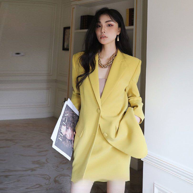 2024春夏新款中长款职业西装套装女短款半身裙两件套