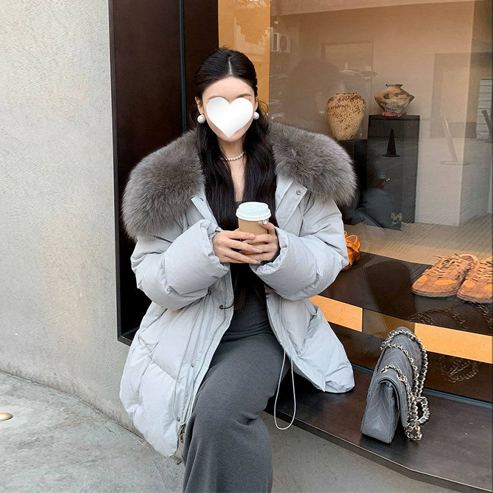 现货~仿皮草平毛领收腰中