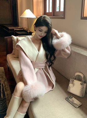 松弛美学慵懒风拼色双面