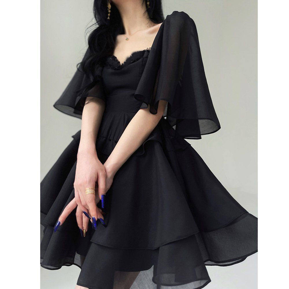 黑色宴会晚礼服女显瘦优