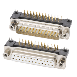 二排DB25焊板母座DR25弯脚90度直角直插DP25针公头并口对接连接座