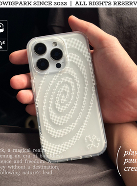 @hedi「雾点计划」肤感磨砂*超绝清爽手感古早味漩涡手机壳亚克力透明纯净ins风韩系