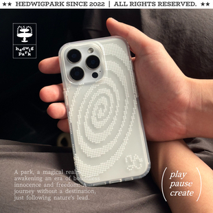 @hedi「雾点计划」肤感磨砂*超绝清爽手感古早味漩涡手机壳亚克力透明纯净ins风韩系