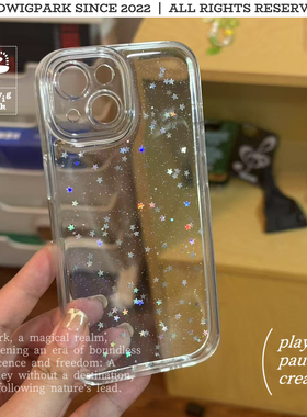 @hedi「滴胶素壳」贴纸好搭档！超细腻星星闪片透明blingbling壳搭配滴胶贴纸