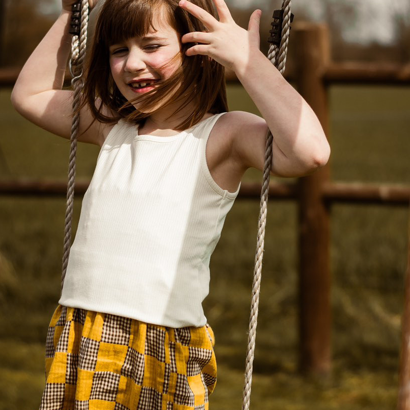 Let'sChill儿童纯棉格子短裤