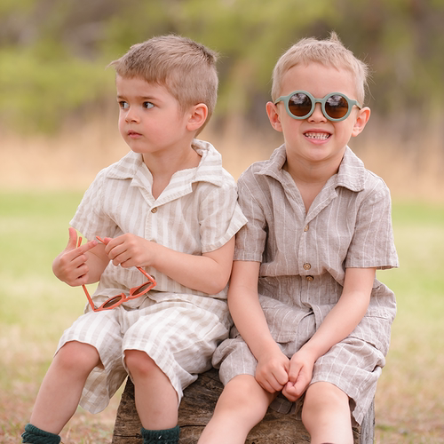 Let'sChill亚麻条纹衬衫套装