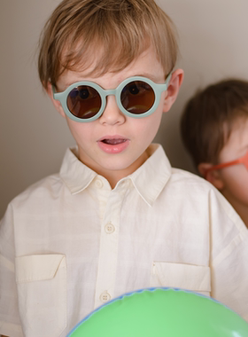 Lets chill 夏季儿童纯色短袖衬衫基础款纯棉舒适百搭男女童上衣