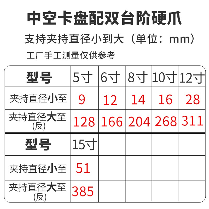 数控车床8/10寸液压卡盘三爪硬爪6寸L型卡爪高精度油压加高硬生爪