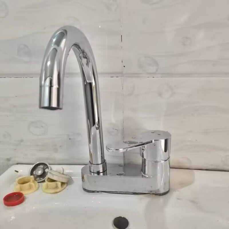 面盆三孔老式冷热洗脸池洗手冷暖卫生间水龙头双孔全铜家用台上盆