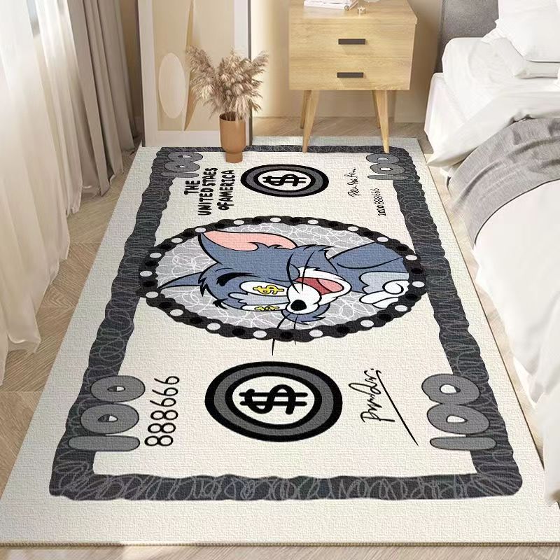 欧美地毯卧室电竞房防滑男生美元卡通汤姆猫和老鼠蜡笔小新定制