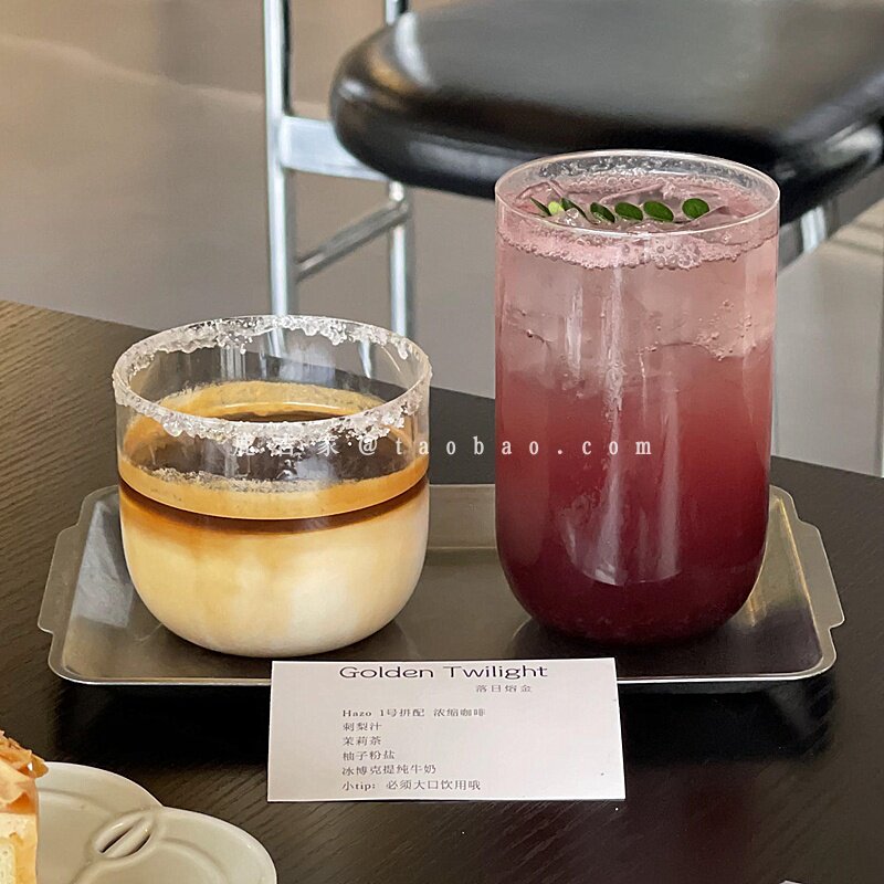 新中式ins风轻薄款直筒果汁杯