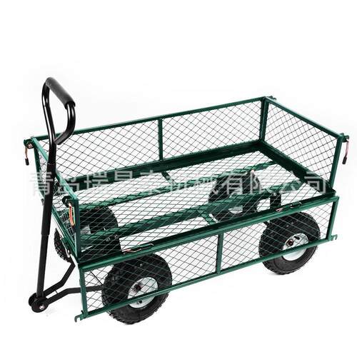 载重200 可拆栏板网车出口工具车 花园工具车 户外拖车 花园网