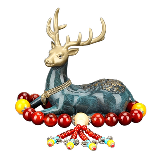 纯铜一路平安鹿汽车摆件车内饰品车载中控台摆件2026年新款高级感