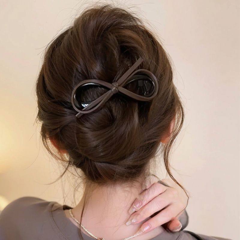 气质蝴蝶结发夹一字夹女2025新款高级感盘发扭扭夹后脑勺夹子头饰
