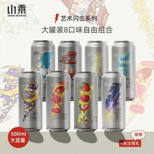 山乘酿造 艺术闪击500ml大罐组合果啤西打全家福国产精酿果泥啤酒
