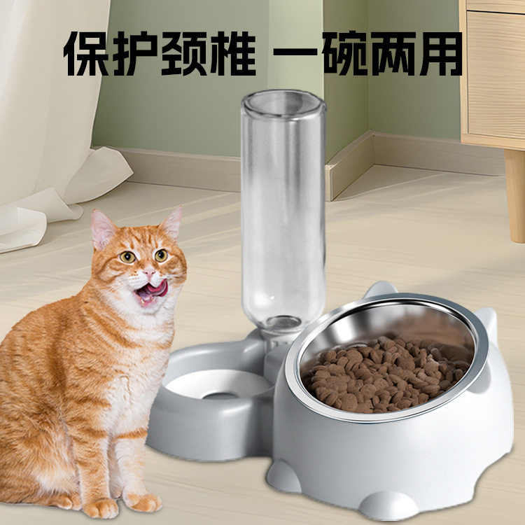 狗狗喝水吃饭碗加厚大号斜口饮水碗盆碗猫咪护颈碗大型中小型狗碗
