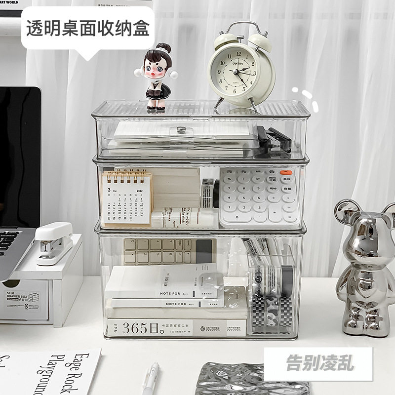 亚克力收纳盒桌面带盖透