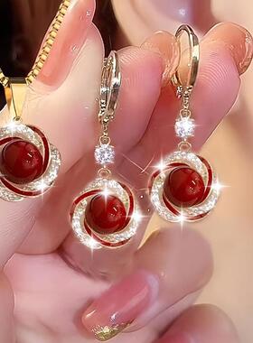 韩国ins冷淡风项链 轻奢气质温柔珍珠项链耳环套装简约小众设计感