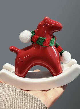 马年摆件创意吉祥物客厅玄关陶瓷装饰品乔迁礼物家居好物轻奢高档